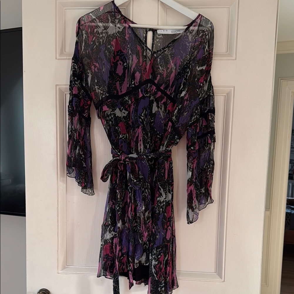 Chiffon Dress with Abstract Print
